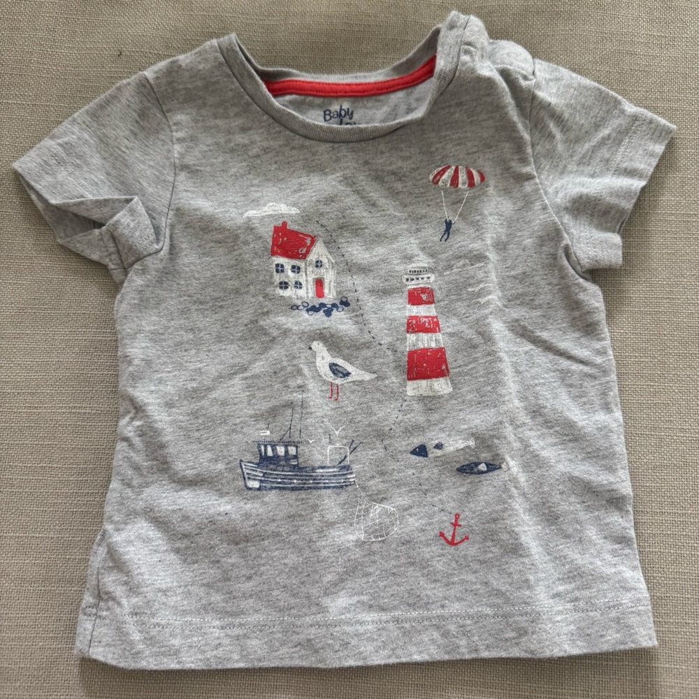 Baby Boden Gray Nautical T-Shirt